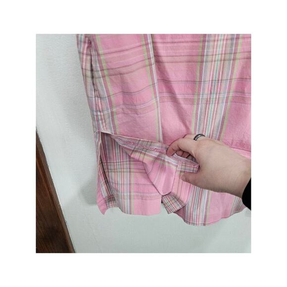 VNTG Y2K Charter Club Bubblegum Pink Plaid Golf Skort Sz 12 Cotton Stretch - Picture 7 of 8